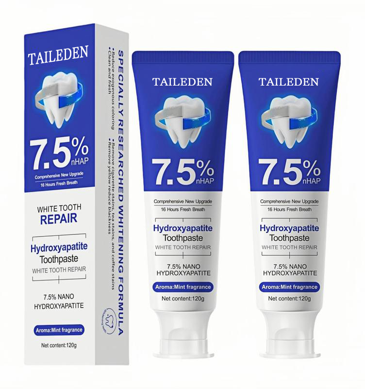Gentle Whitening Toothpaste | 7.5% Hydroxyapatite Enamel Repair Formula | Deep Clean & Fresh Breath (120g)