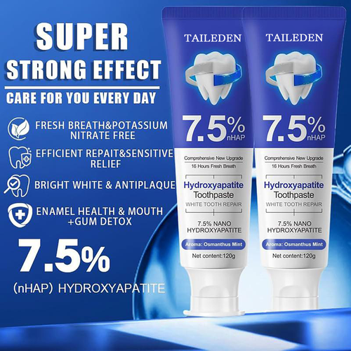 Gentle Whitening Toothpaste | 7.5% Hydroxyapatite Enamel Repair Formula | Deep Clean & Fresh Breath (120g)