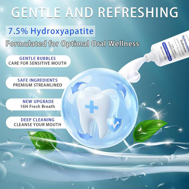 Gentle Whitening Toothpaste | 7.5% Hydroxyapatite Enamel Repair Formula | Deep Clean & Fresh Breath (120g)